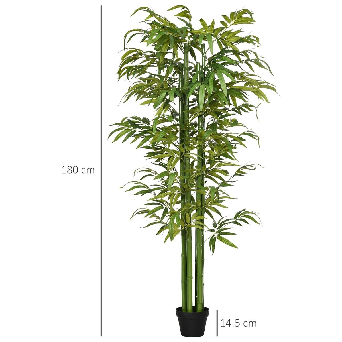 Planta de Oficina IRIS, Altura 180 cm, Bambú Artificial con Maceta Incluida