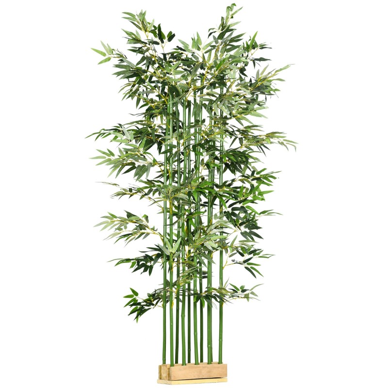 Planta de Oficina ARLI, Bambú Artificial con Maceta de Madera