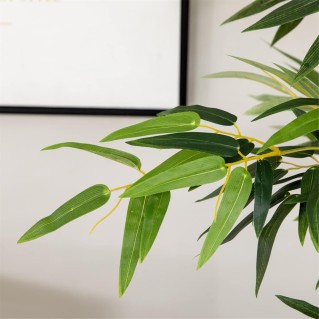 Planta de Oficina ARLI, Bambú Artificial con Maceta de Madera 2