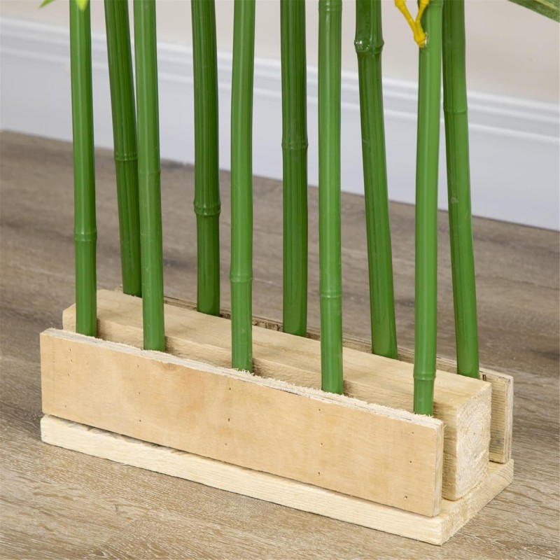 Planta de Oficina ARLI, Bambú Artificial con Maceta de Madera