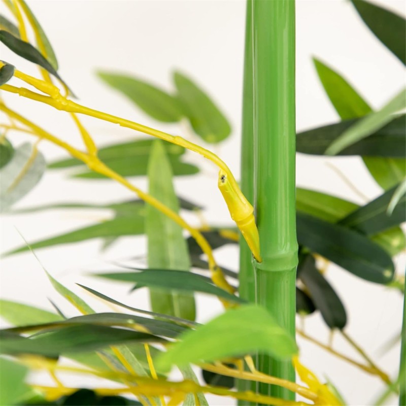Planta de Oficina ARLI, Bambú Artificial con Maceta de Madera