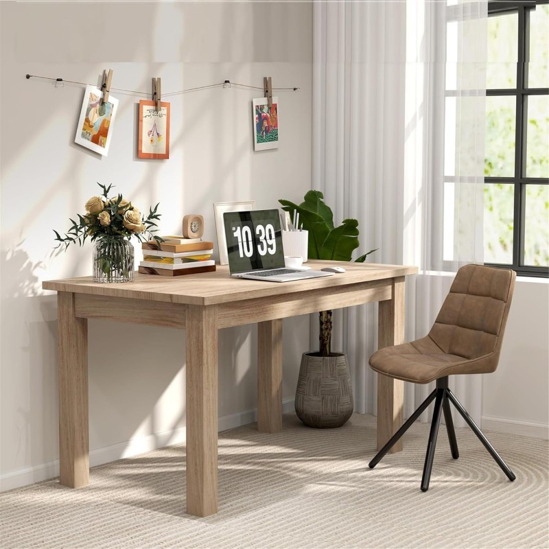 Mesa de Reuniones DILI, Dimensiones 140x80x78 cm, Madera color Roble Claro