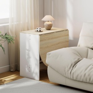 Mesa de Reuniones VADUZ, Diseño Ovalado con Alas Abatibles, color Blanco
