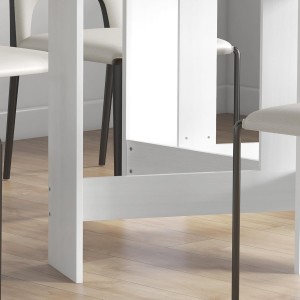 Mesa de Reuniones VADUZ, Diseño Ovalado con Alas Abatibles, color Blanco