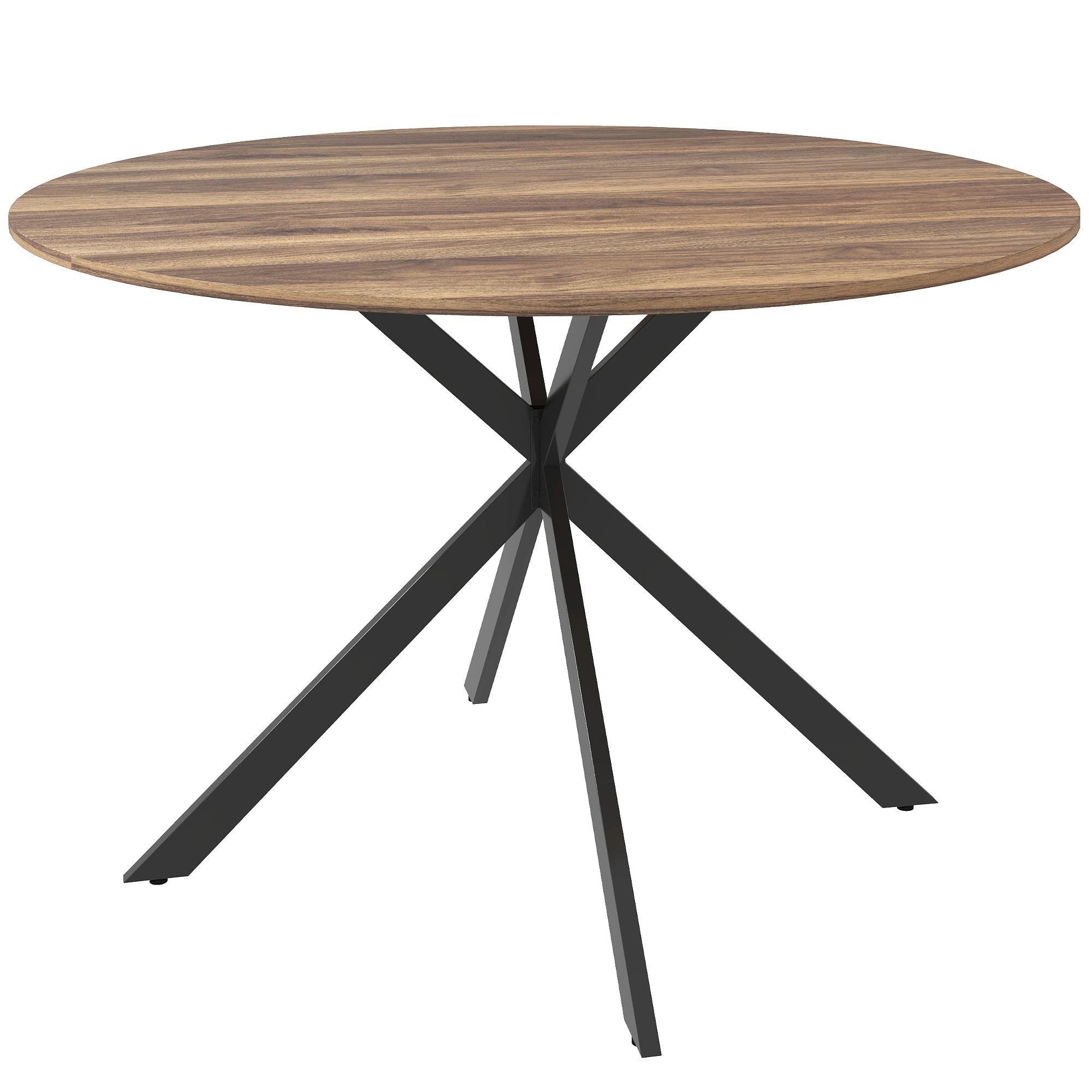 Mesa de Reuniones VENUS, Redonda, Estructura de Acero, Ø120x75 cm, en color Roble