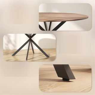 Mesa de Reuniones VENUS, 120x75 cm, en Madera y Metal, en color Roble 2