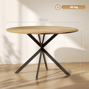 Mesa de Reuniones VENUS, 120x75 cm, en Madera y Metal, en color Roble