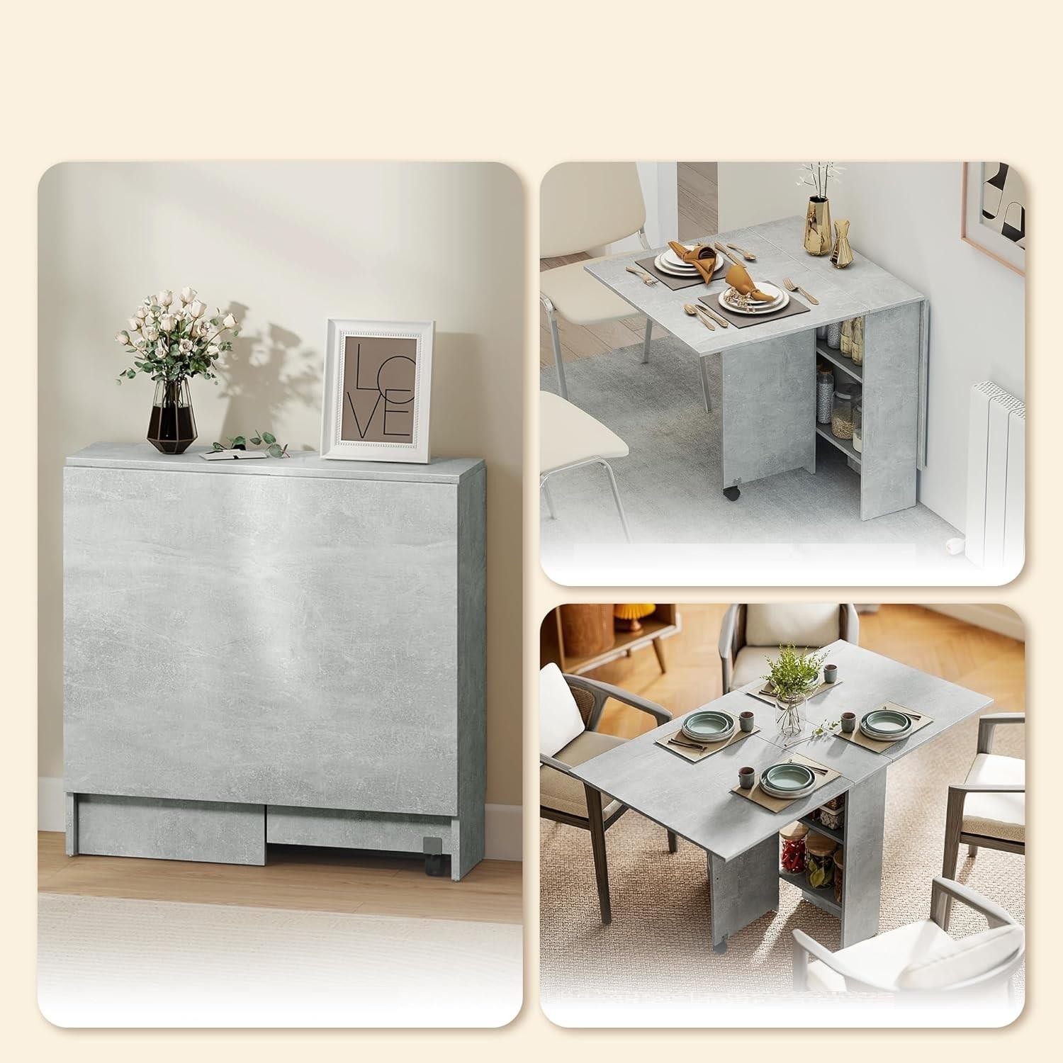 Mesa de Reuniones MORONI, con Ruedas y Estantes de Almacenaje, hasta 6 Personas, color Negro