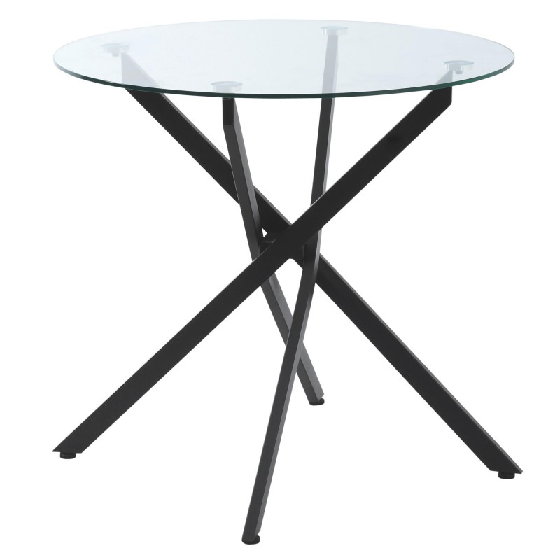 Mesa para Sala de Reuniones ORBITA, Vidrio Templado y Estructura Color Negro