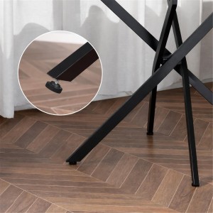 Mesa para Sala de Reuniones ORBITA, Vidrio Templado y Estructura Color Negro