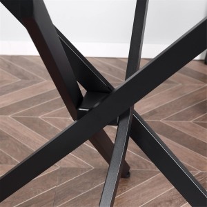 Mesa para Sala de Reuniones ORBITA, Vidrio Templado y Estructura Color Negro
