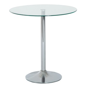 Mesa de Reuniones OBA, Dimensiones Ø70x74,5 cm, color Gris Cromado