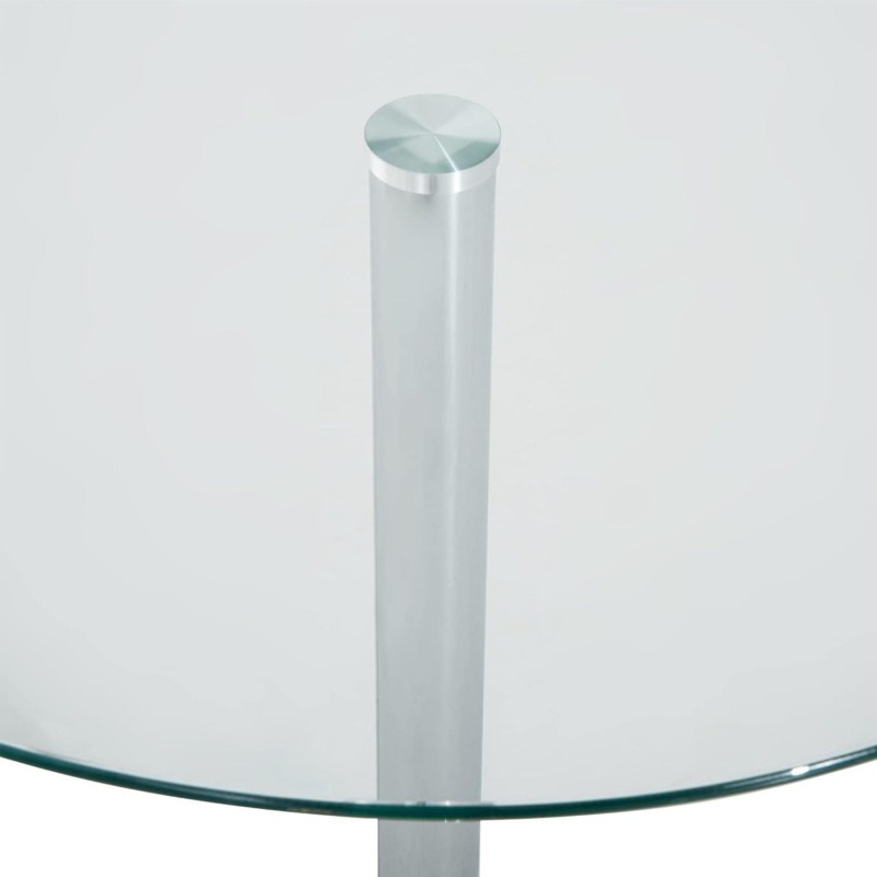 Mesa de Reuniones OBA, Dimensiones Ø70x74,5 cm, color Gris Cromado