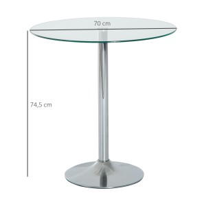 Mesa de Reuniones OBA, Dimensiones Ø70x74,5 cm, color Gris Cromado