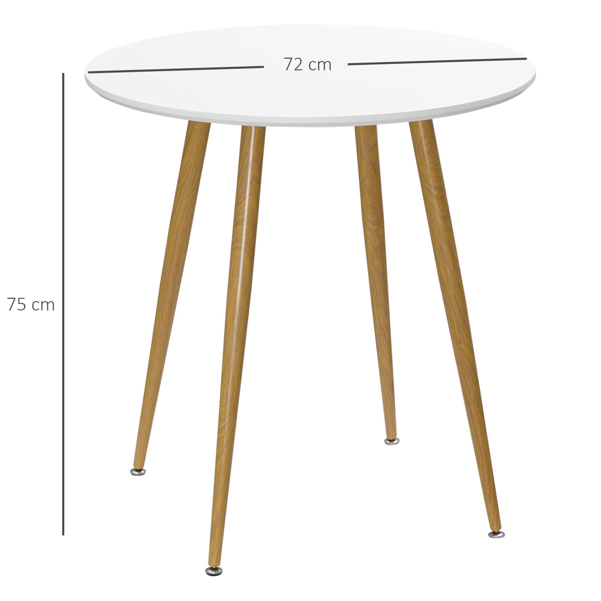 Mesa de Reuniones CABO, Redonda, Ø72x75 cm, en Madera color Blanco Mate