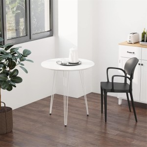 Mesa de Reuniones MIRTA, Dimensiones Ø70x75 cm, color Blanco