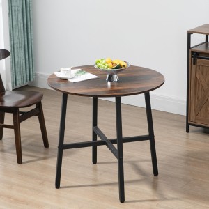 Mesa de Reuniones ROGA, Estructura Metálica, Superficie de Madera color Nogal Rústico