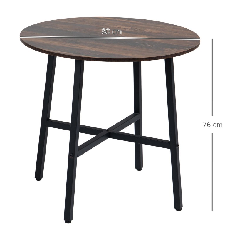 Mesa de Reuniones ROGA, Estructura Metálica, Superficie de Madera color Nogal Rústico