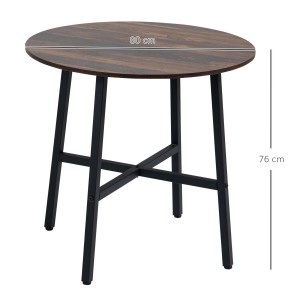 Mesa de Reuniones ROGA, Estructura Metálica, Superficie de Madera color Nogal Rústico