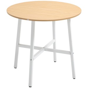 Mesa de Reuniones ROGA, Estructura Metálica, Superficie de Madera color Nogal Rústico
