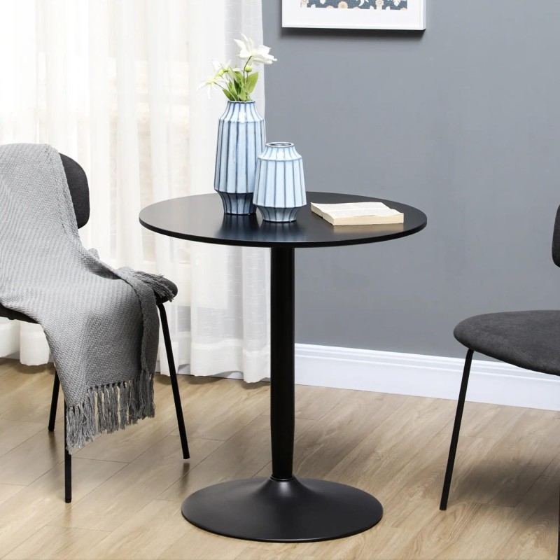 Mesa de Reuniones TURÍN,  Ø70x75 cm, en color Negro