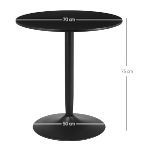 Mesa de Reuniones TURÍN,  Ø70x75 cm, en color Negro