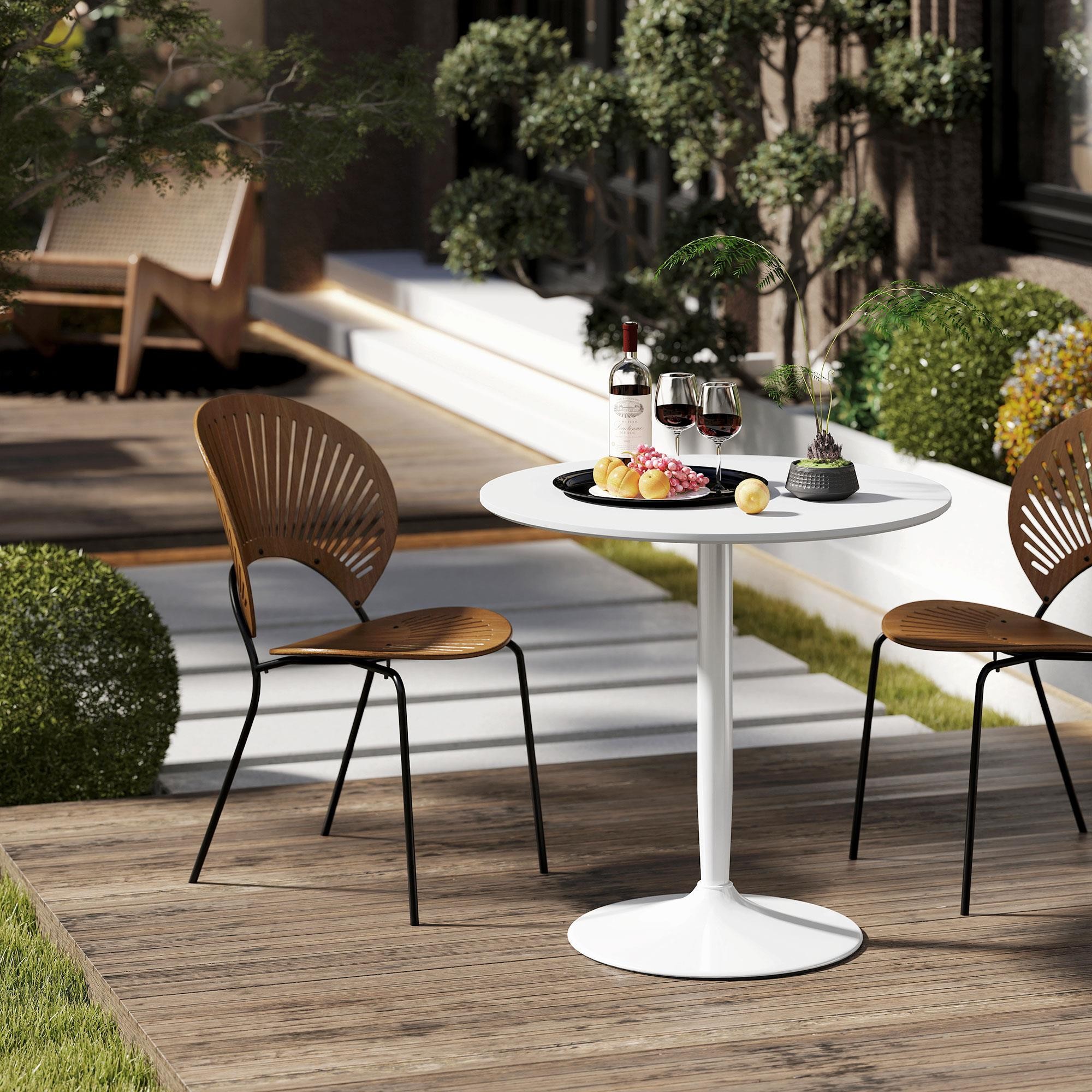 Mesa de Reuniones TURIN, Redonda, Estructura de Acero, Ø70x75 cm, en color Negro