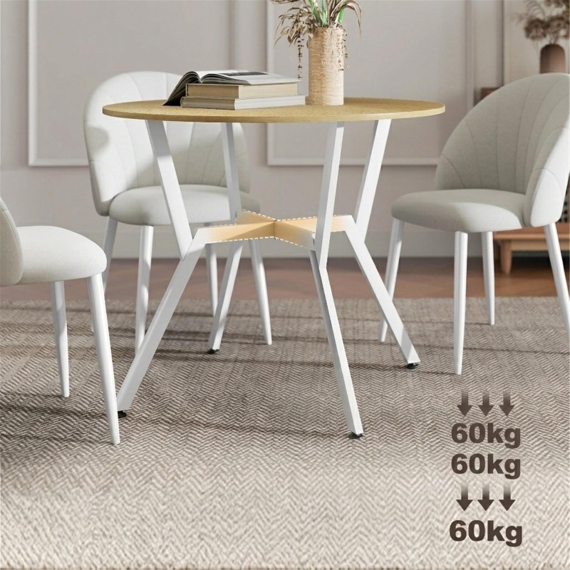 Mesa de Reuniones ASLAN, 90X90X76 cm, en Madera color Marrón