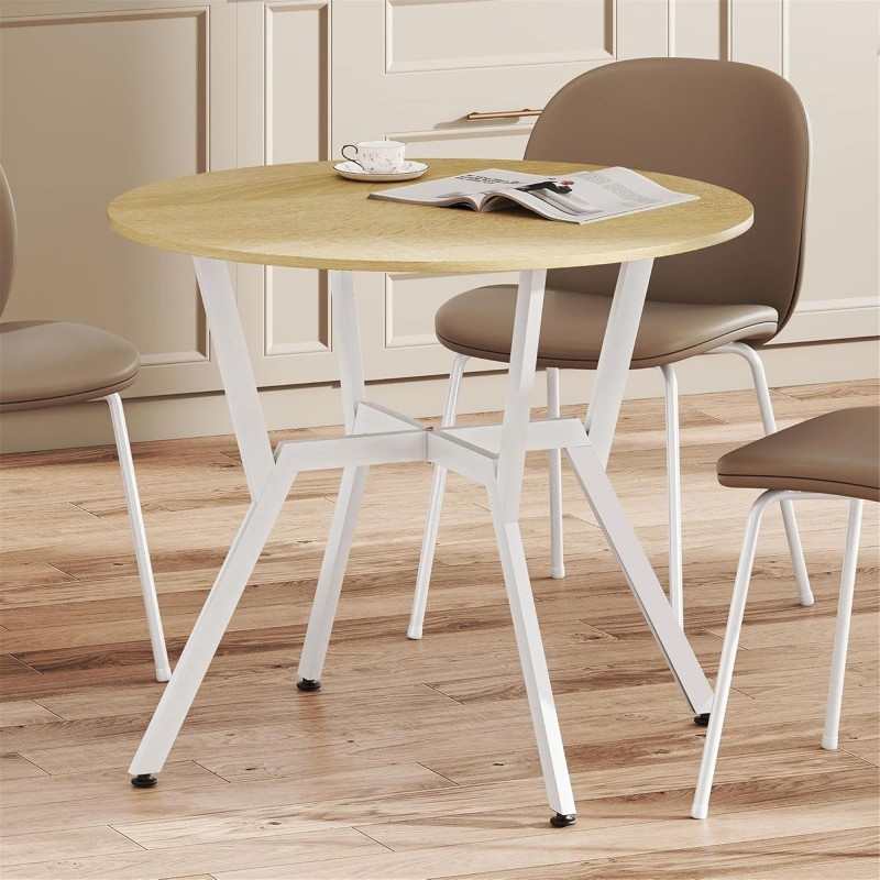 Mesa de Reuniones ASLAN, 90X90X76 cm, en Madera color Marrón