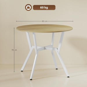 Mesa de Reuniones ASLAN, 90X90X76 cm, en Madera color Marrón