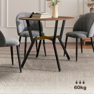 Mesa de Reuniones ASLAN, 90X90X76 cm, en Madera color Marrón 2