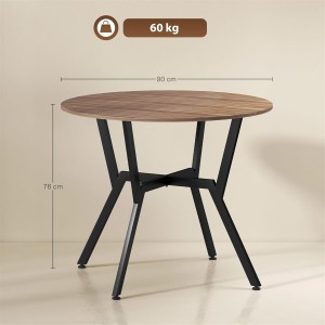 Mesa de Reuniones ASLAN, 90X90X76 cm, en Madera color Marrón