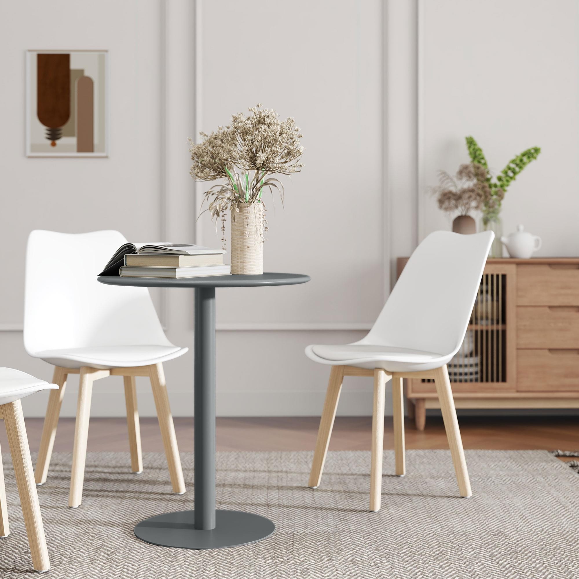 Mesa de Reuniones PRIKA, Dimensiones Ø60x72 cm, Estructura de Acero, color Verde