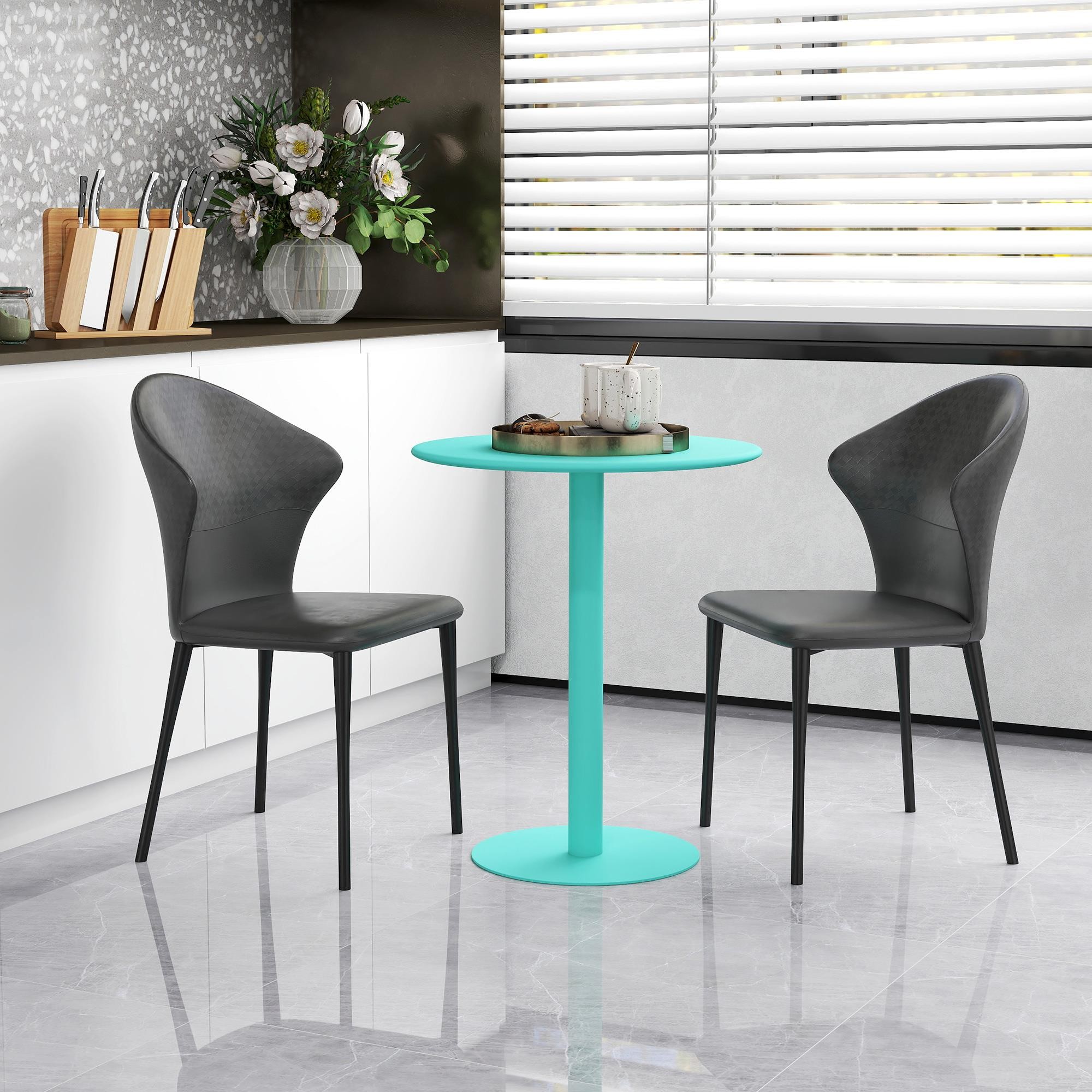 Mesa de Reuniones PRIKA, Dimensiones Ø60x72 cm, Estructura de Acero, color Verde