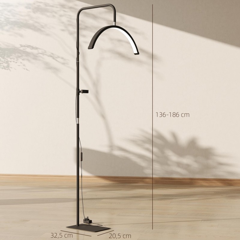 Lámpara de Oficina CLARIT, Diseño en Arco, Color Negro