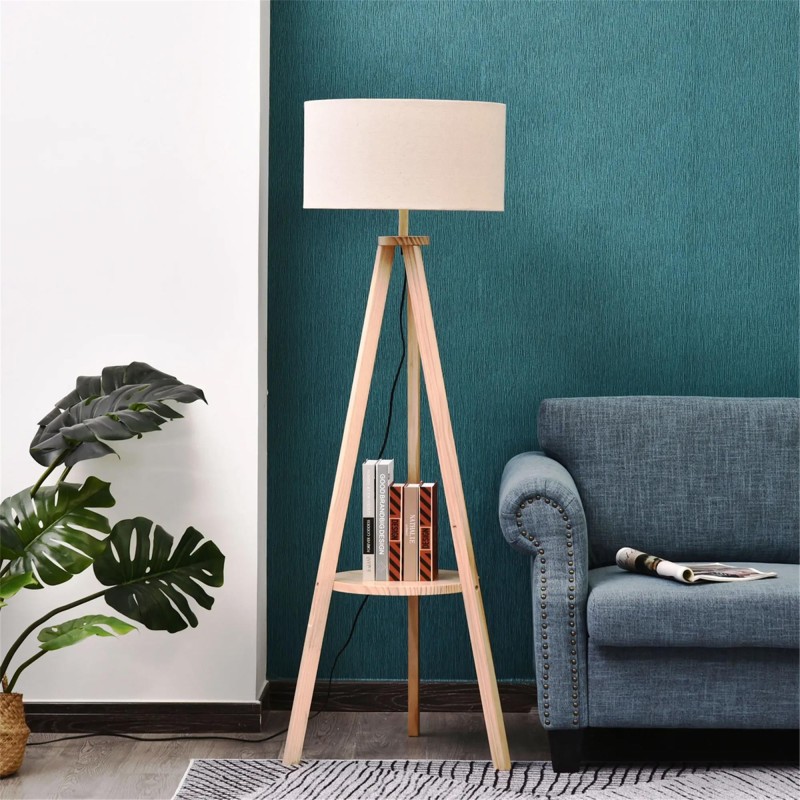 Lámpara de Oficina FOCUSA, Estructura de Madera, color Gris