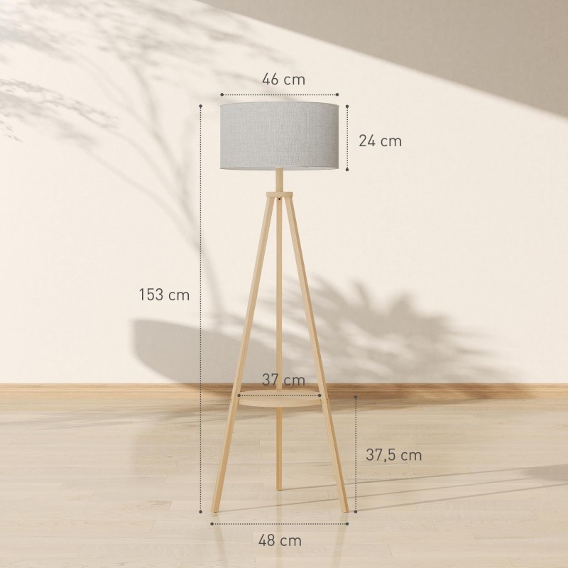 Lámpara de Oficina FOCUSA, Estructura de Madera, color Gris