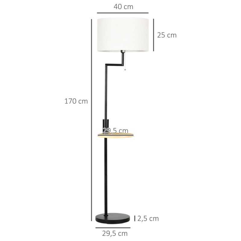 Lámpara de Oficina LUMOS, Dimensiones Ø40x170, color Negro