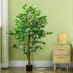 Planta de Oficina VIRA, Altura 150 cm, Ficus Artificial con Maceta Incluida