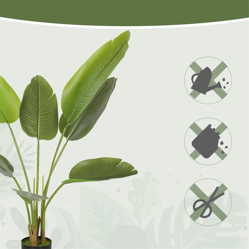 Planta de Oficina NOKI, Altura 109 cm, Bananera Artificial con Maceta Incluida