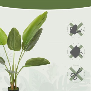 Planta de Oficina NOKI, Altura 109 cm, Bananera Artificial con Maceta Incluida