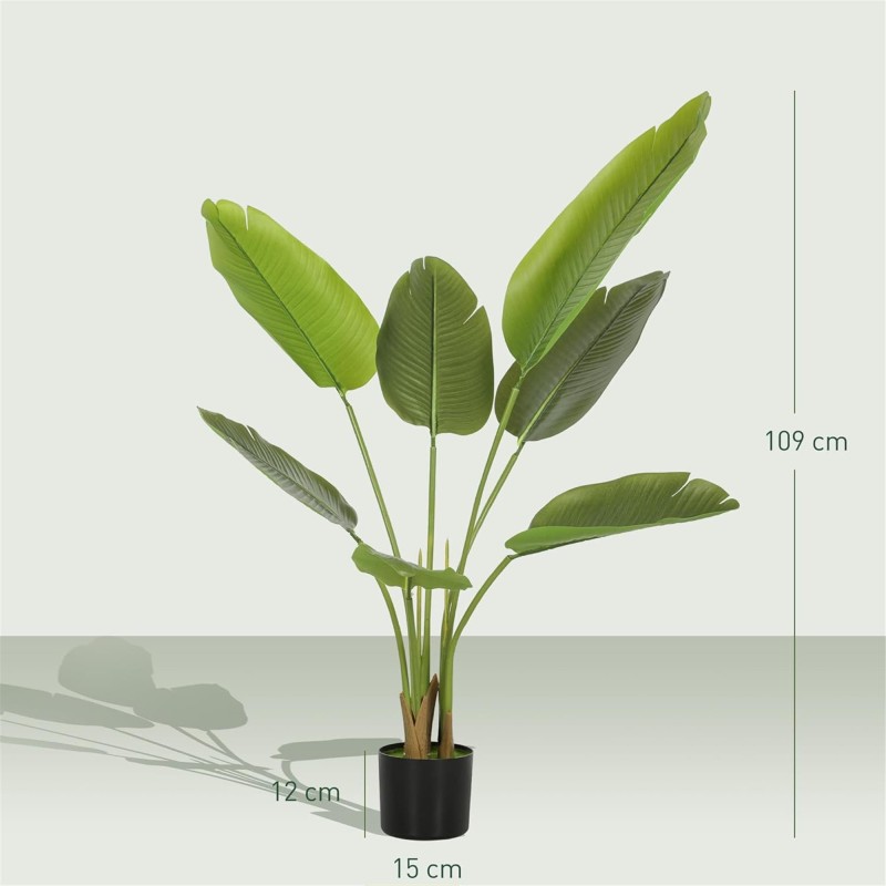 Planta de Oficina NOKI, Altura 109 cm, Bananera Artificial con Maceta Incluida
