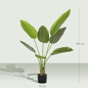 Planta de Oficina NOKI, Altura 109 cm, Bananera Artificial con Maceta Incluida