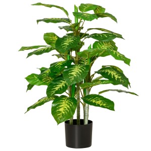 Planta de Oficina PIXO, Altura 105 cm, Aglaonema Artificial con Maceta Incluida