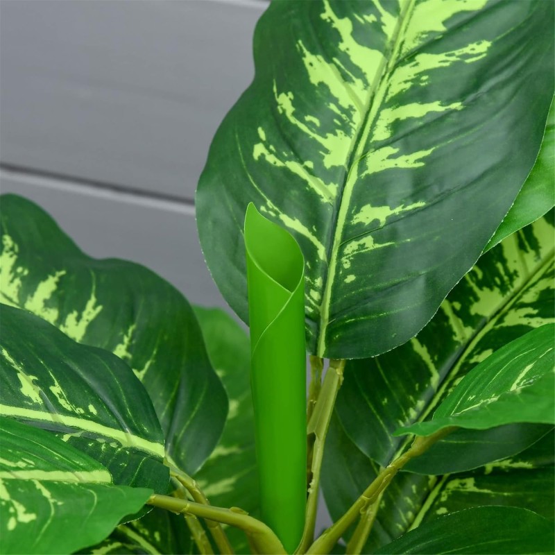 Planta de Oficina PIXO, Altura 105 cm, Aglaonema Artificial con Maceta Incluida