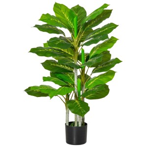 Planta de Oficina ZERA, Altura 95 cm, Hoja Perenne Artificial con Maceta Incluida