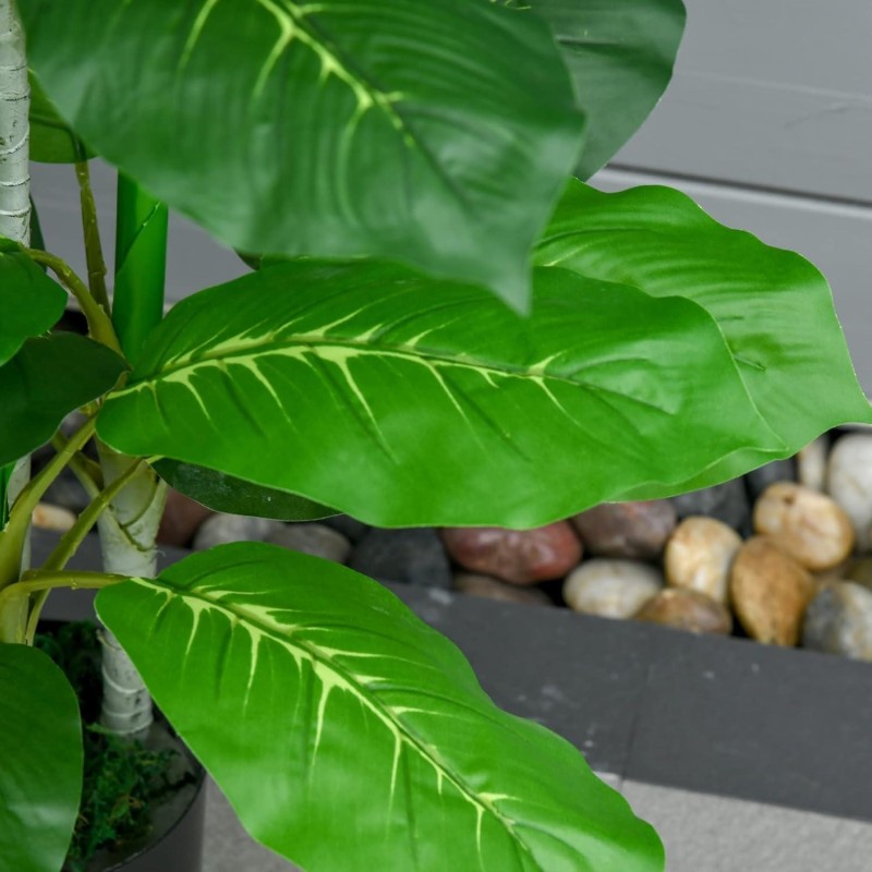 Planta de Oficina ZERA, Altura 95 cm, Hoja Perenne Artificial con Maceta Incluida