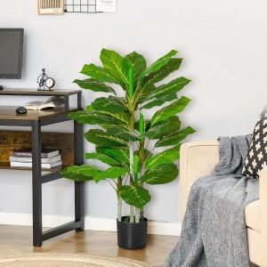 Planta de Oficina ZERA, Altura 95 cm, Hoja Perenne Artificial con Maceta Incluida