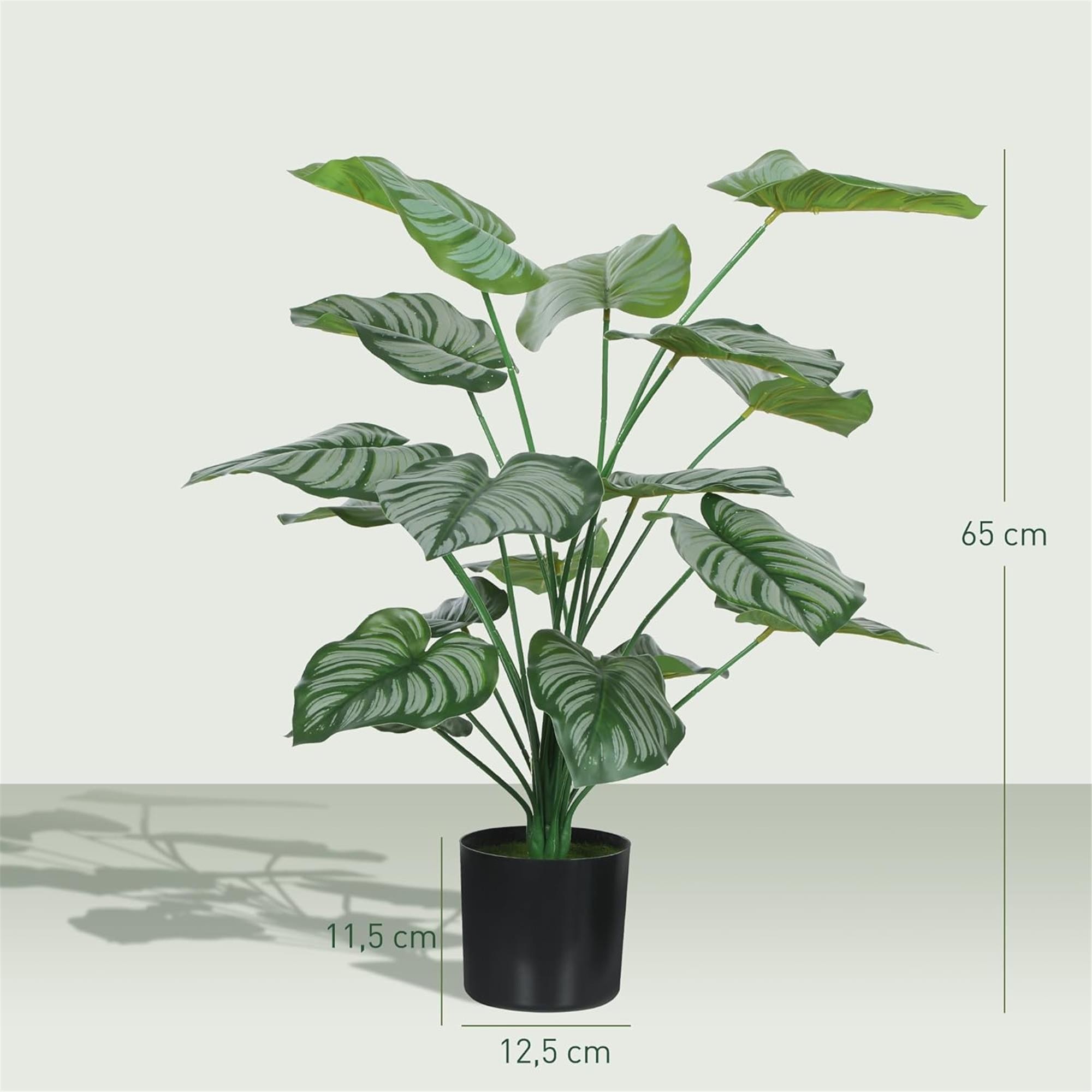 Lote de 2 unidades de la Planta de Oficina TAIGA, Altura 65 cm, Planta Artificial con Maceta Incluida