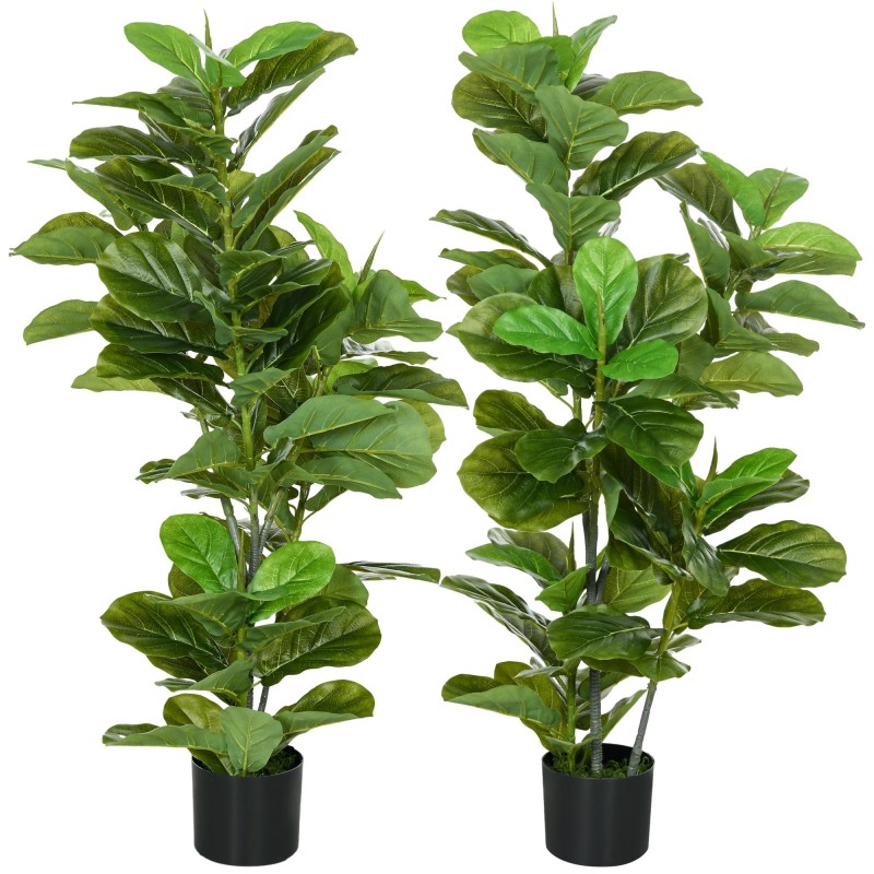 Plantas de Oficina LUSH, Altura 110 cm, Ficus Artificial con Maceta